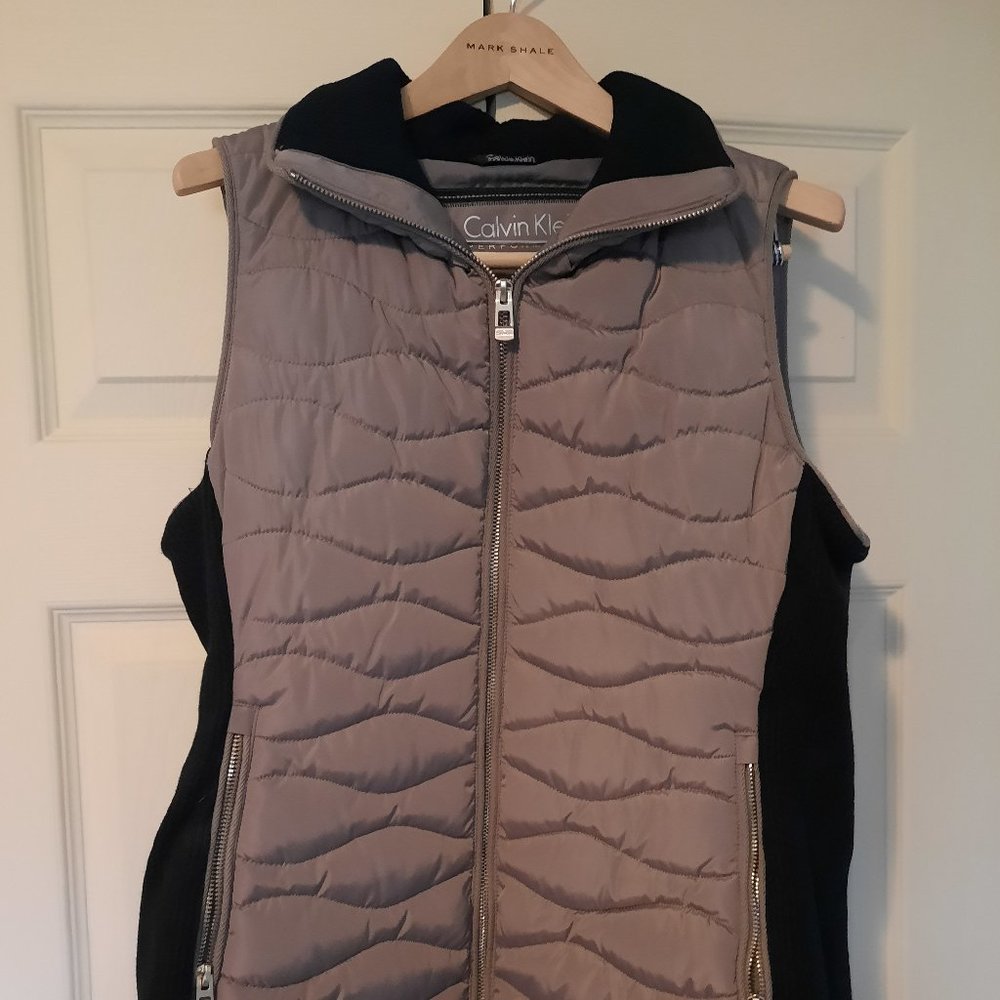 Calvin Klein Black and Brown Puffer Vest